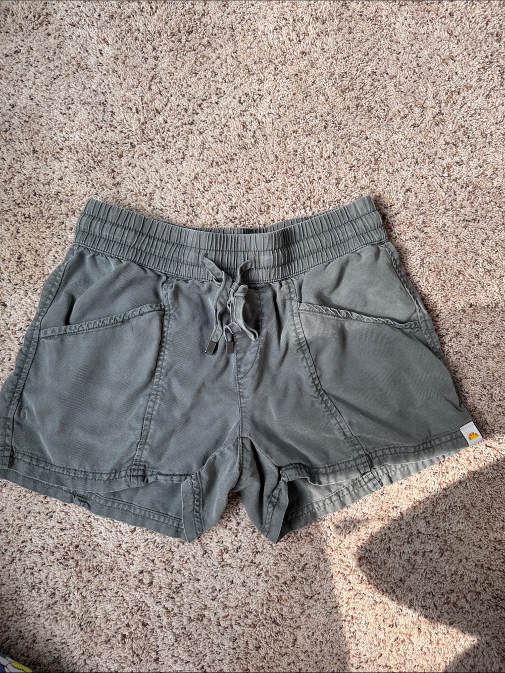 Women's Olive Green Drawstring Casual Shorts